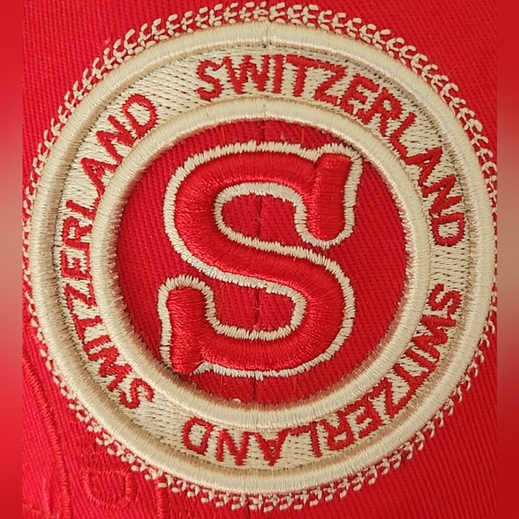 ROBIN RUTH Baseball Cap Red Gold Switzerland Logo Adjustable OSFM NWOT - Picture 4 of 16